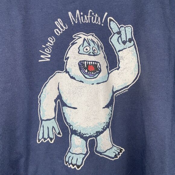 Life is Good Crusher Tee Women’s Size M Rudolph Abominable Snow Monster Blue - Picture 3 of 6